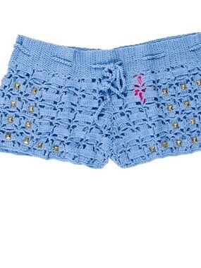 Anna Kosturova crocheted mini shorts